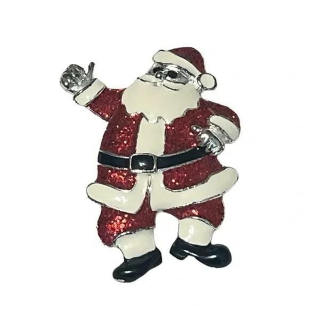 Santa Thumbs Up Holiday Christmas Brooch